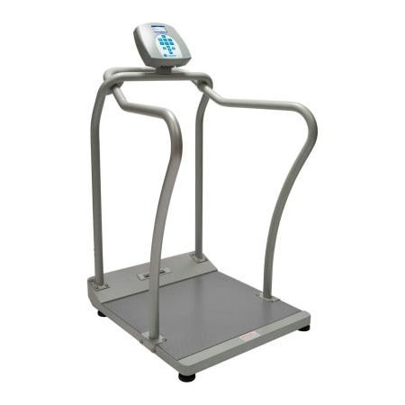 Pelstar/Health O Meter Health O Meter 2101KL Digital Bariatric Platform Scale 1000 x 0.2lb/454 x 0.1kg w/ Wheels, Handrails 2101KL